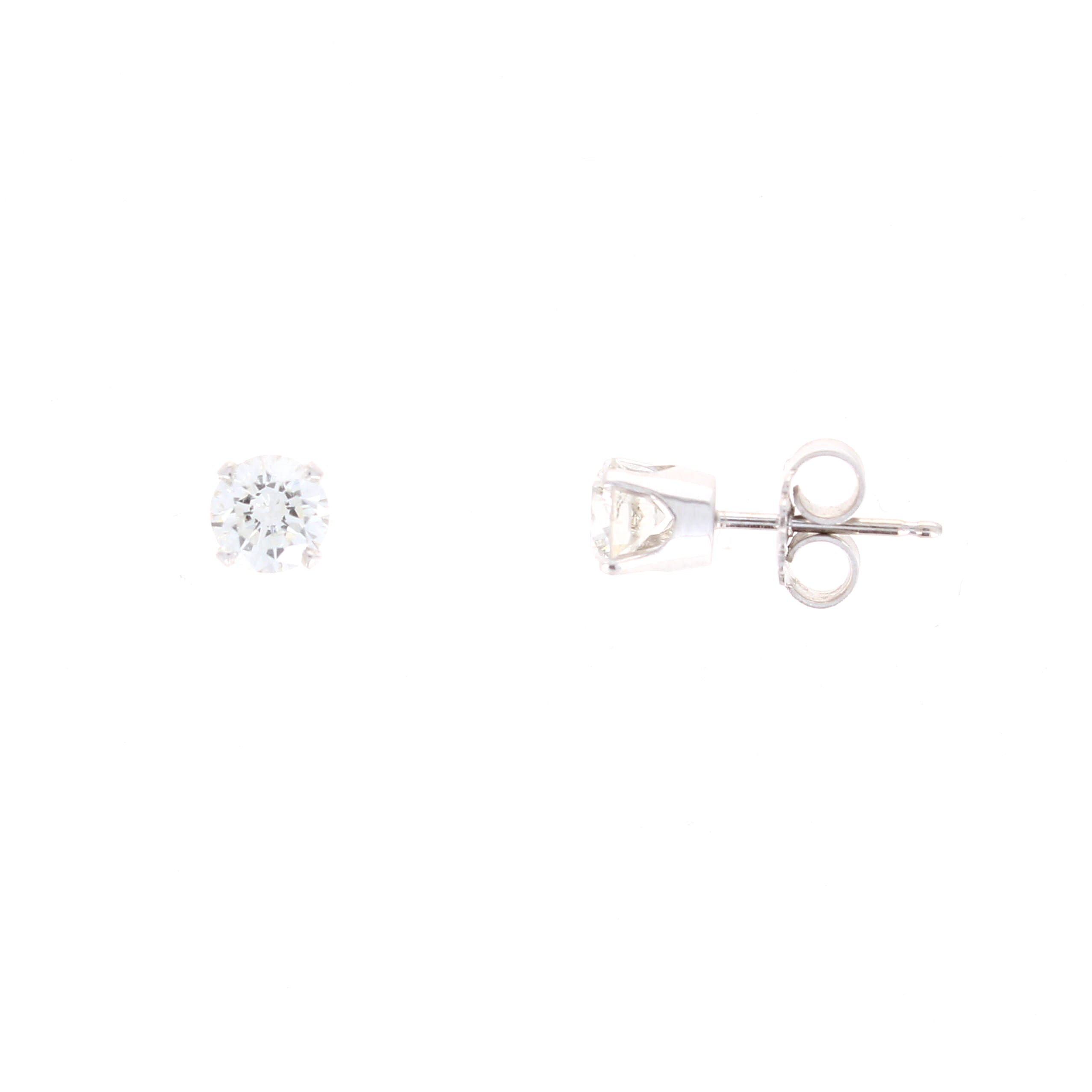 Ladies 14kt White Gold 0.88cts Diamond Stud Earrings