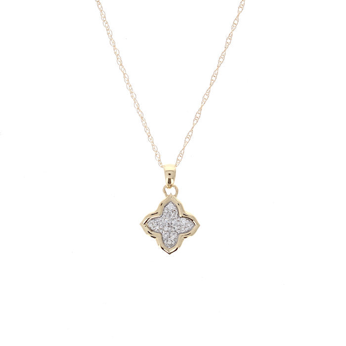 Ladies 14kt Yellow Gold 0.08cts Diamond Pendant