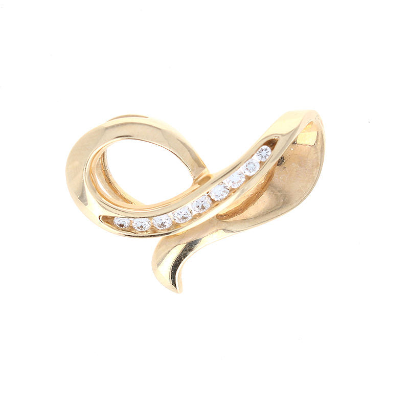 Ladies 14kt Yellow Gold 0.35cts Diamond Pendant