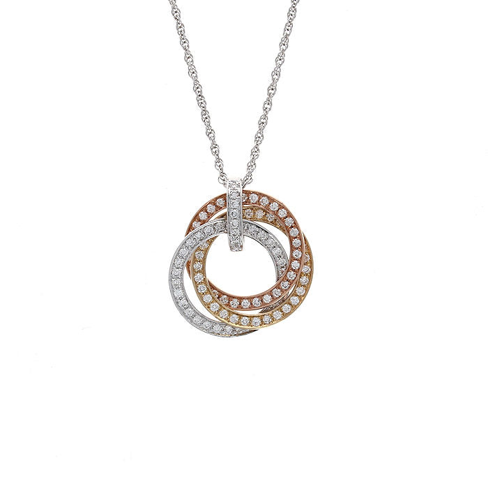 Ladies Tri-Colored 0.54cts Diamond Pendant