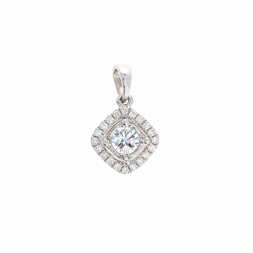 Ladies 14kt White Gold 0.13cts Diamond Pendant Setting