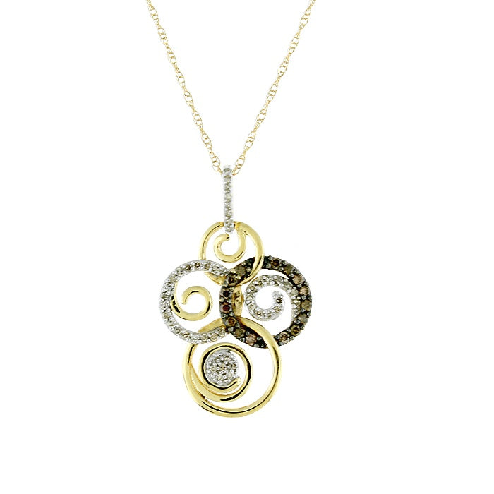 Ladies 14kt Yellow Gold 0.30cts Diamond Pendant