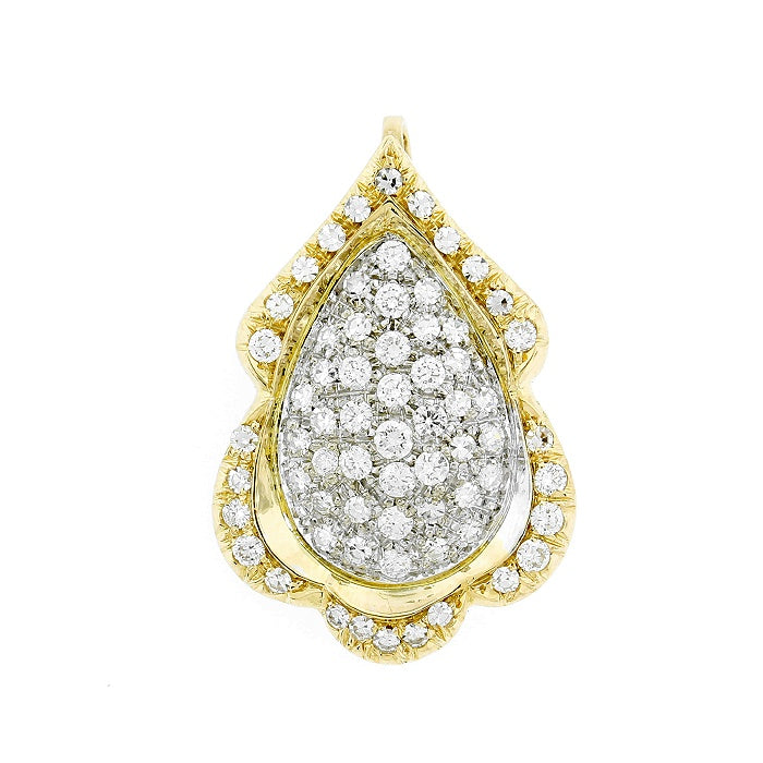 Ladies 18kt Yellow Gold and Platinum 2.00cts Diamond Pendant