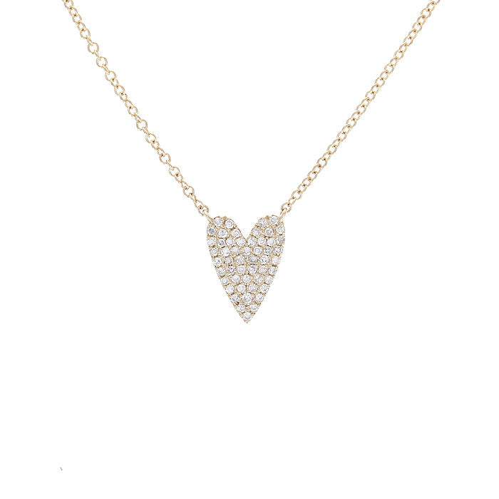 Ladies 14kt Yellow Gold 0.19cts Diamond Heart Pendant