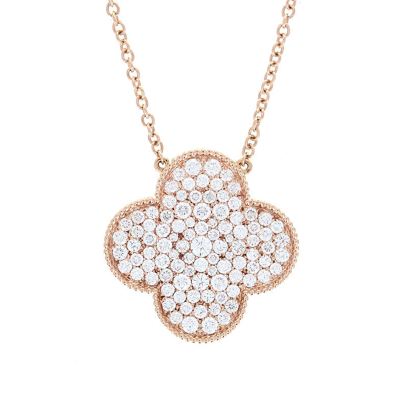 Ladies 14kt Rose Gold 2.60cts Diamond Pendant