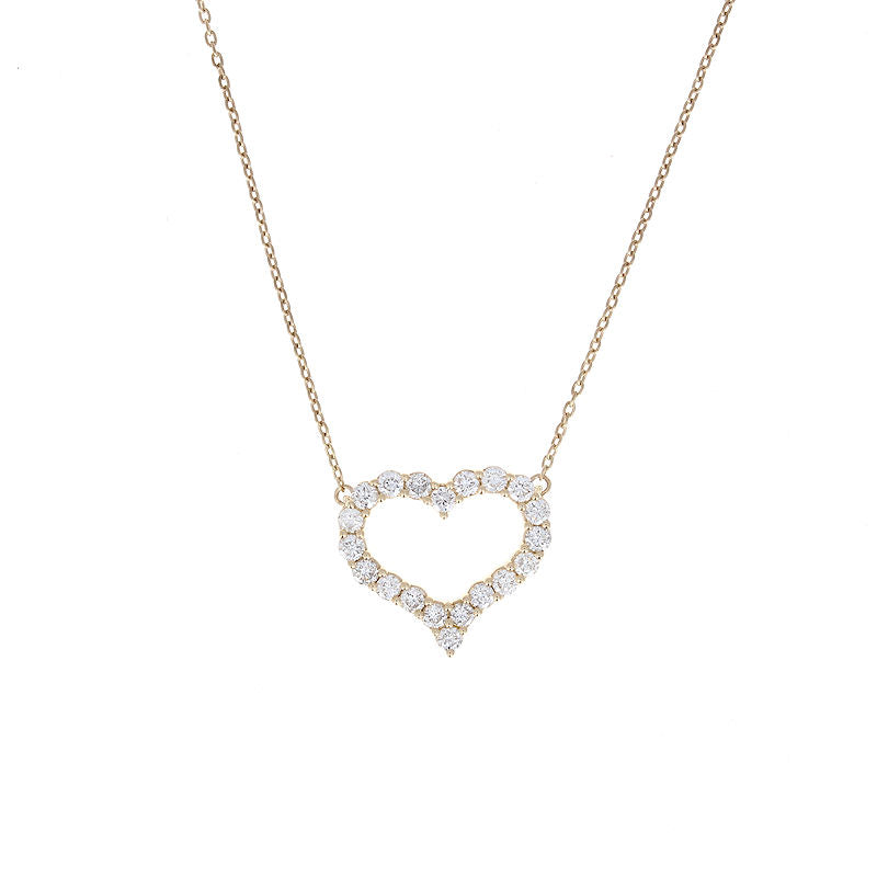 Ladies 14kt Yellow Gold 0.50cts Diamond Heart Pendant