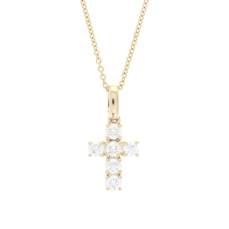 Ladies 14kt Yellow Gold 0.37cts Diamond Cross Pendant