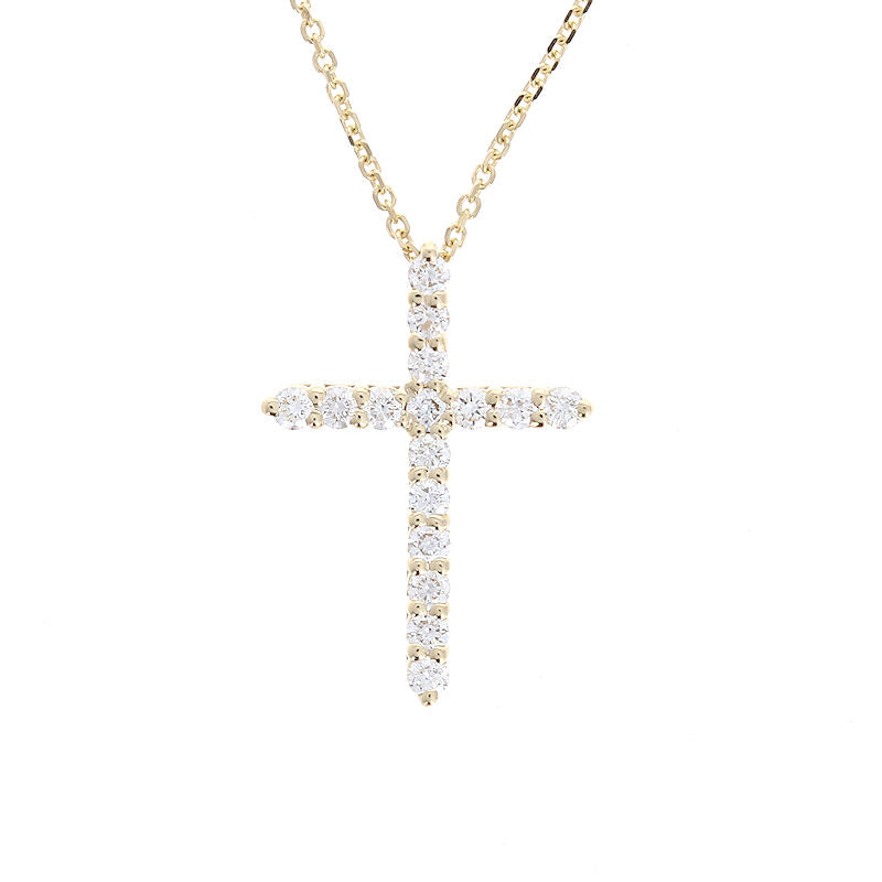 Ladies 14kt Yellow Gold 0.50cts Diamond Cross Pendant