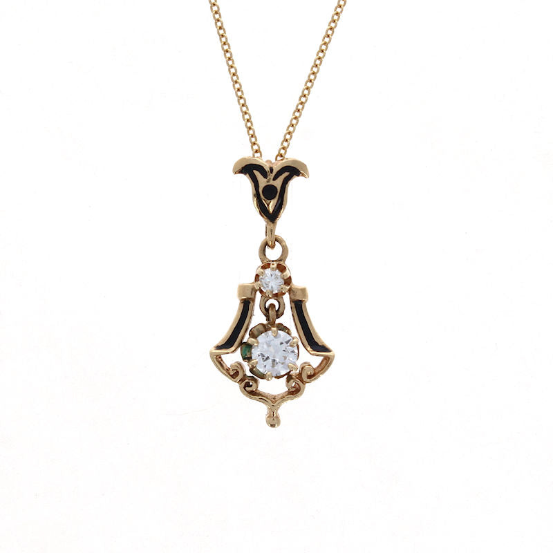 Ladies 14kt Yellow Gold 0.33cts Vintage Diamond Pendant