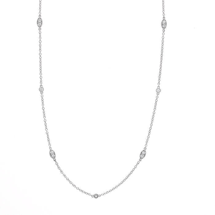 Ladies 14kt White Gold 0.38cts Diamond Necklace