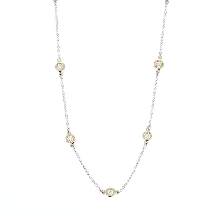 Ladies 14kt Two Tone Diamond By The Yard Necklace