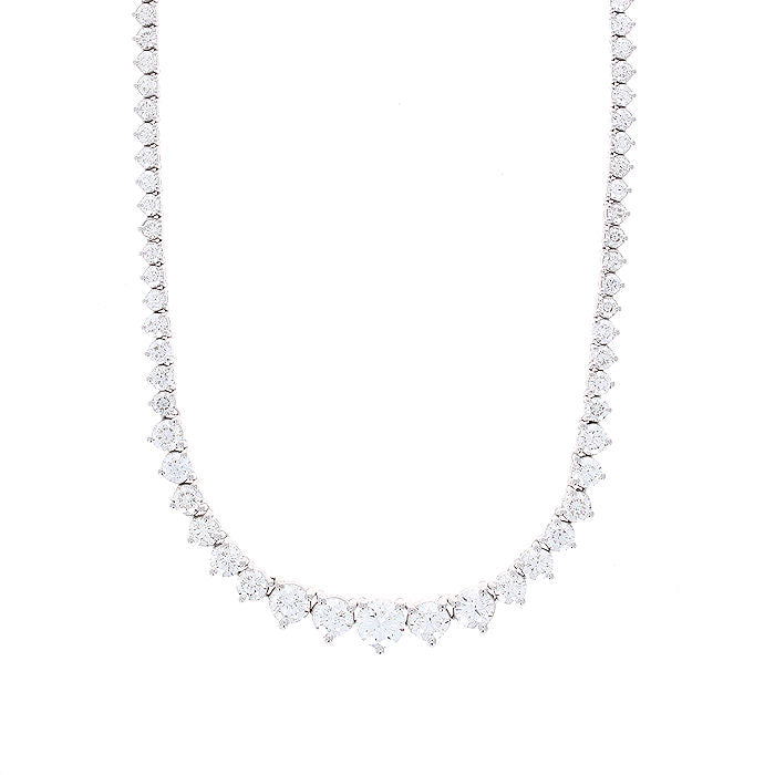 Ladies 14kt White Gold 7.97cts Diamond Riviera Necklace