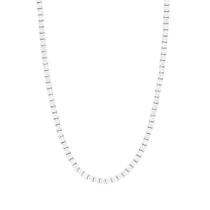 Ladies 14kt White Gold 7.04cts Diamond Riviera Necklace