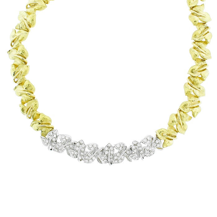 Ladies 18kt Yellow and White Gold 2.02cts Diamond Necklace by Lombardi Co.