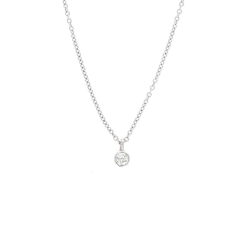 Ladies 14kt White Gold 0.08ct Diamond Necklace