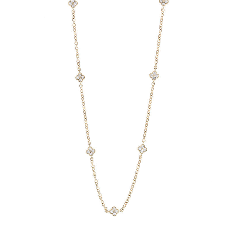 Ladies 14kt Yellow Gold 0.97cts Diamond Necklace