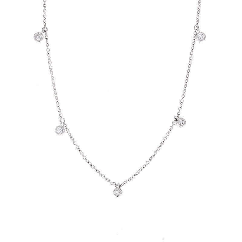 Ladies 14kt White Gold 0.14cts Diamond Necklace