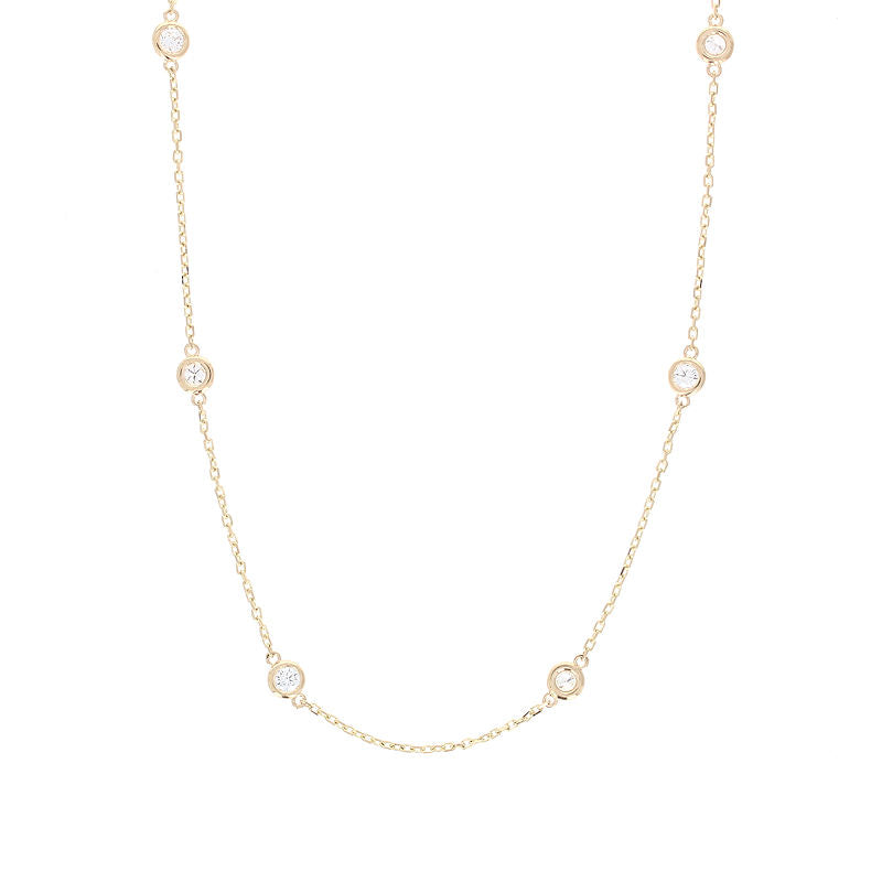Ladies 14kt Yellow Gold 1.05cts Diamond by the Yard Necklace