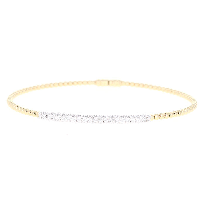 Ladies 18kt Two Tone Gold 0.28ct Diamond Flexible Bracelet By Simon G