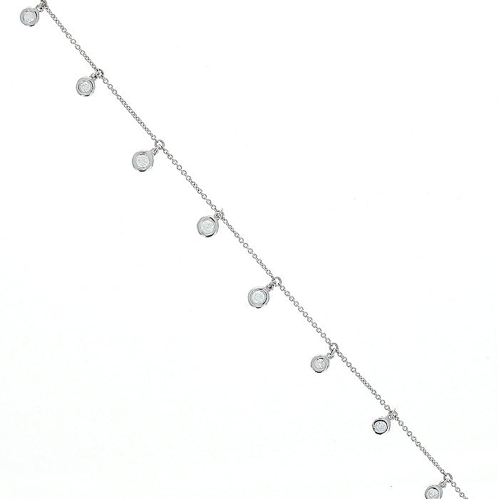 Ladies 14kt White Gold 0.35cts Diamond Station Bracelet