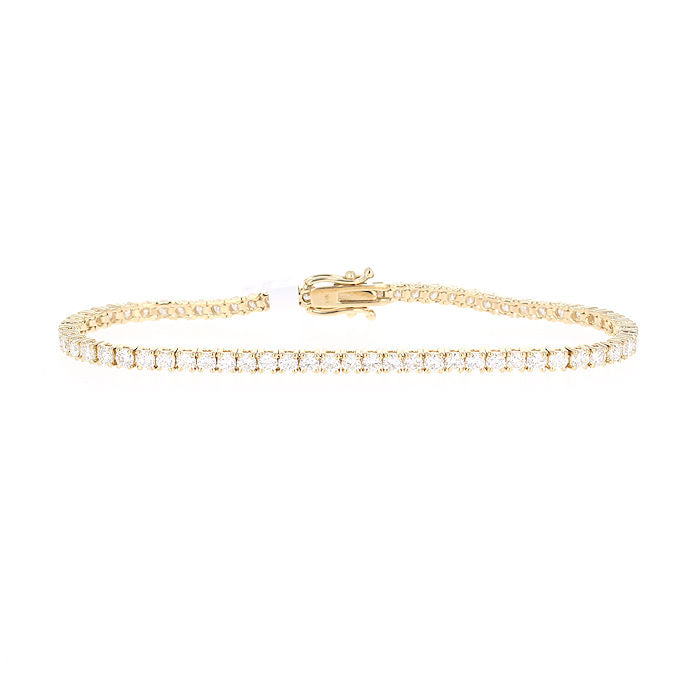 Ladies 14kt Yellow Gold 4.00cts Diamond Tennis Bracelet