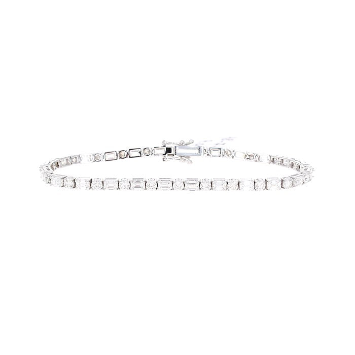 Ladies 14kt White Gold 4.07cts Diamond Tennis Bracelet