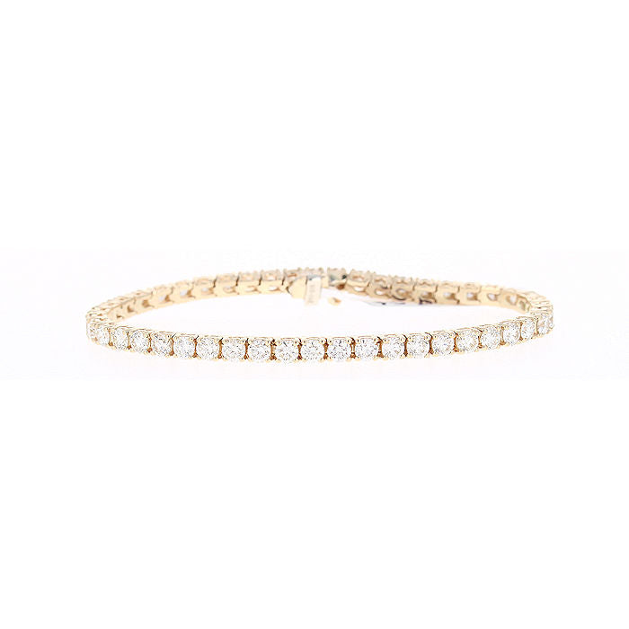 Ladies 14kt Yellow Gold 7.08cts Diamond Tennis Bracelet