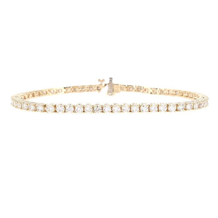 Ladies 14kt Yellow Gold 3.41cts Diamond Tennis Bracelet