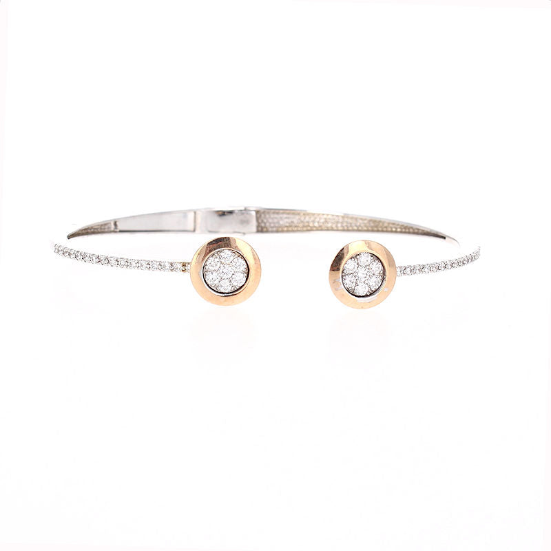 Ladies 14kt Two Tone Gold 0.66cts Diamond Bangle