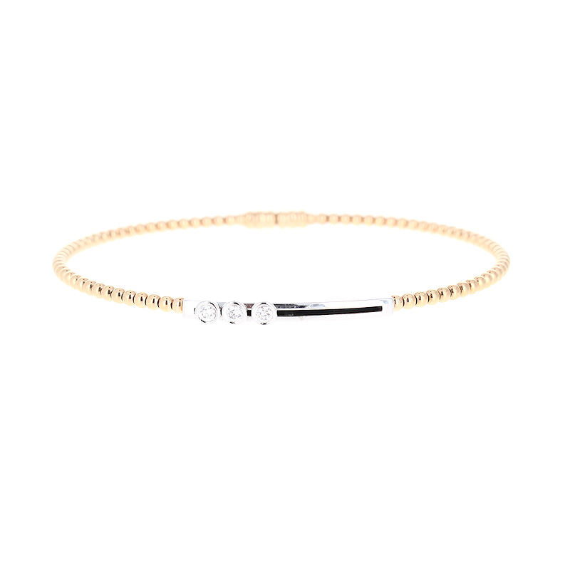 Ladies 18kt Rose Gold 0.10cts Diamond Flexible Bracelet by Simon G