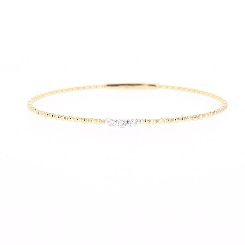 Ladies 14kt Two Tone 0.06cts Diamond Flexible Bracelet