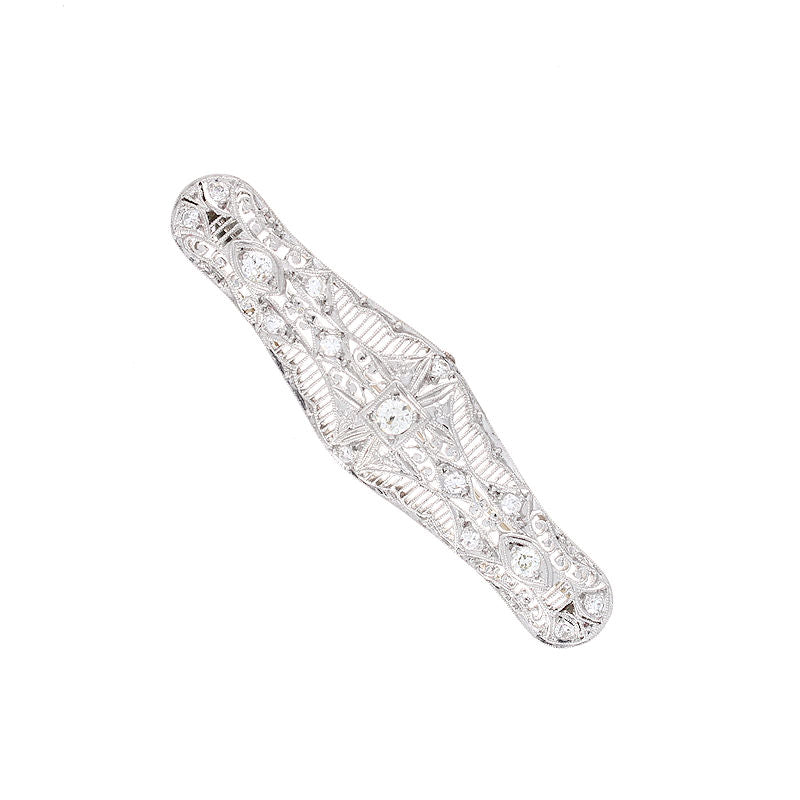 Ladies Platinum 0.28cts Diamond Bar Pin Circa 1910