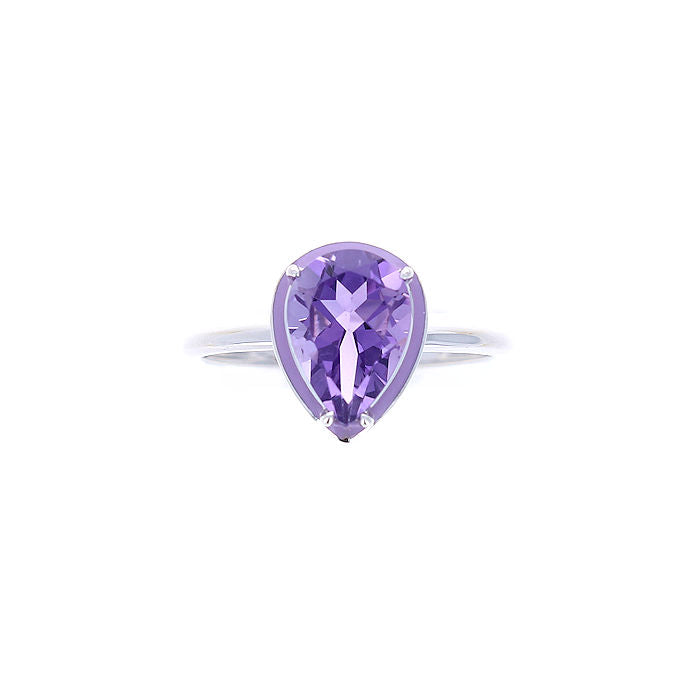 Ladies 14kt White Gold 1.48ct Amethyst Ring