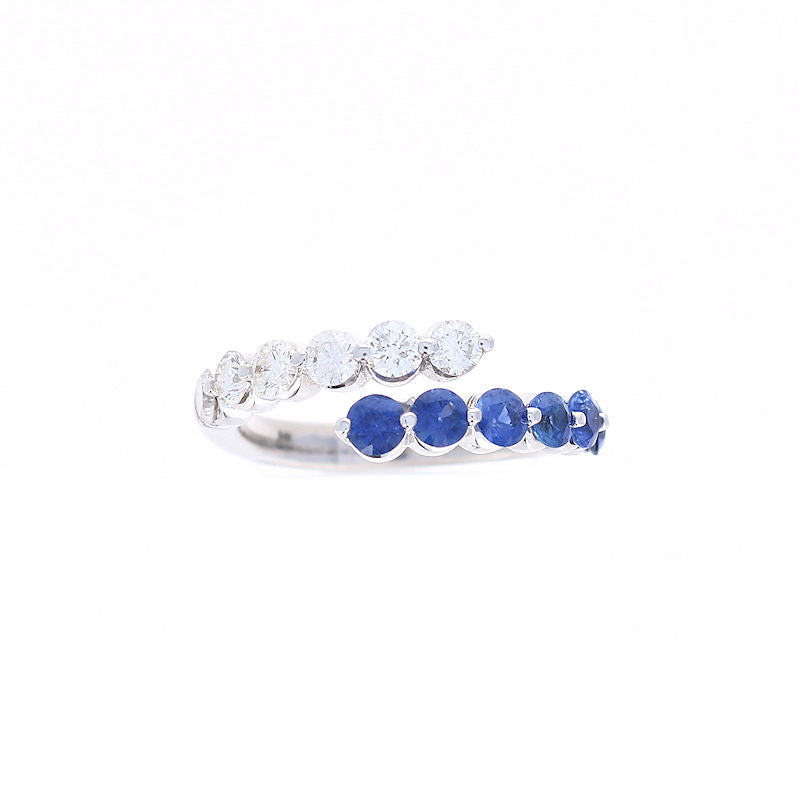 Ladies 14kt White Gold 0.96cts Sapphire and 0.66cts Diamond Ring