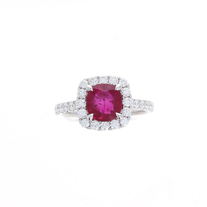 Ladies 18kt White Gold 1.92ct Ruby and 0.70cts Diamond Ring