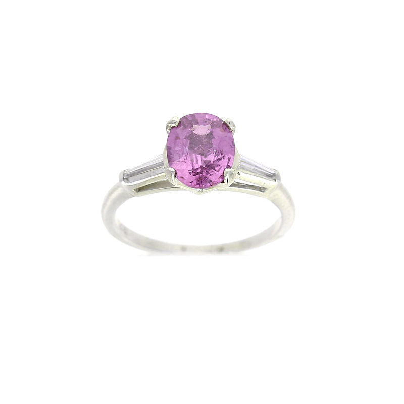 Ladies 14kt White Gold 1.59ct Sapphire and 0.20cts Diamond Ring