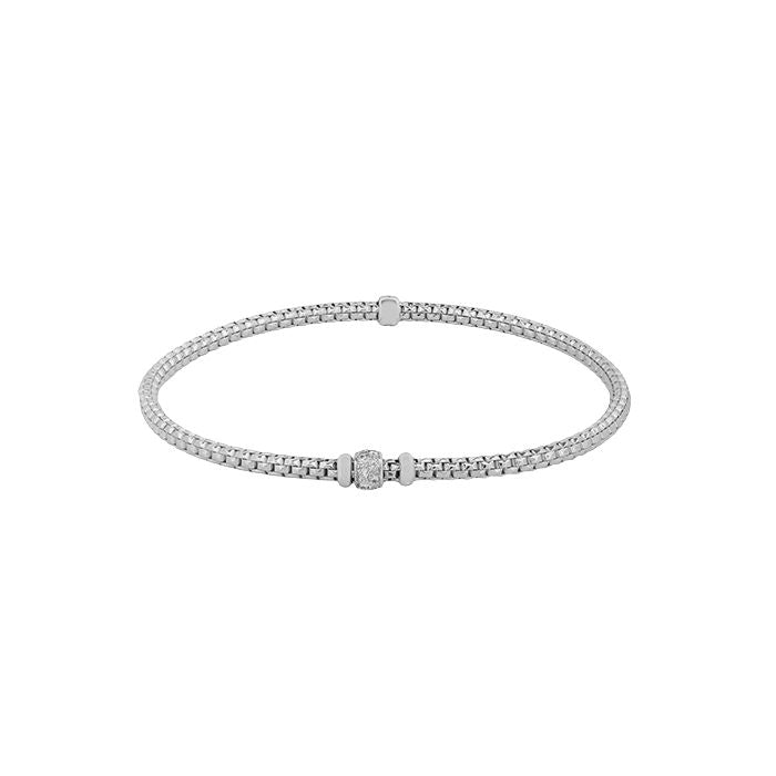 Ladies 18kt White Gold 0.10cts Diamond Bracelet By Simon G