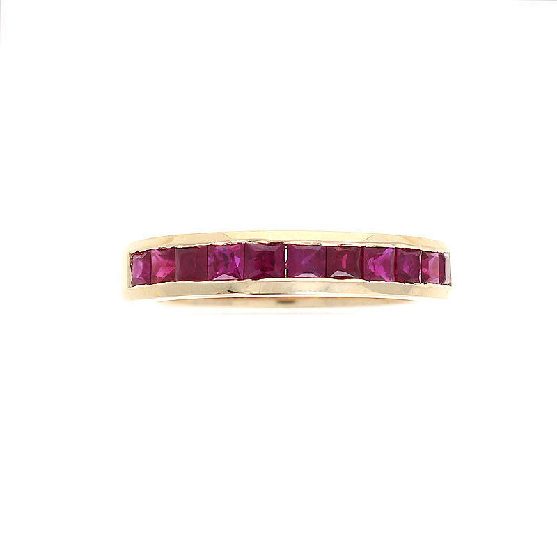 Ladies 14kt Yellow Gold 1.30cts Ruby Wedding Band