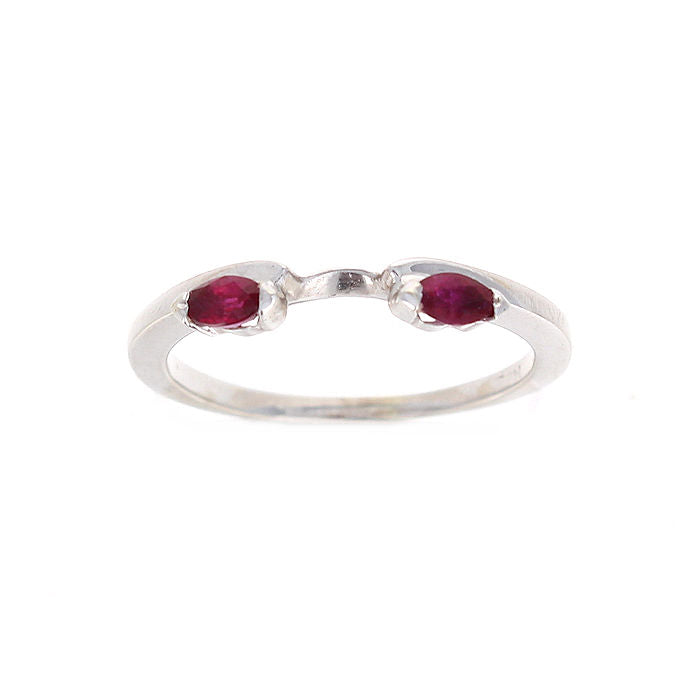 Ladies 14kt White Gold 0.30cts Ruby Enhancer Wedding Band