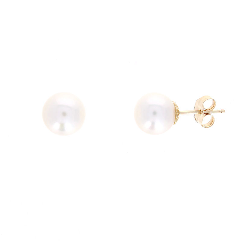 Ladies 14kt Yellow Gold 8.5-9mm Pearl Earrings