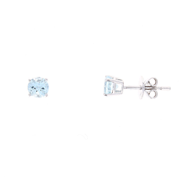 Ladies 14kt White Gold 0.88cts Aquamarine Earrings