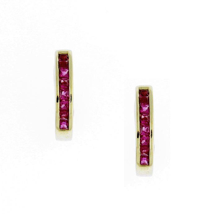Ladies 14kt Yellow Gold 0.64cts Ruby Earrings