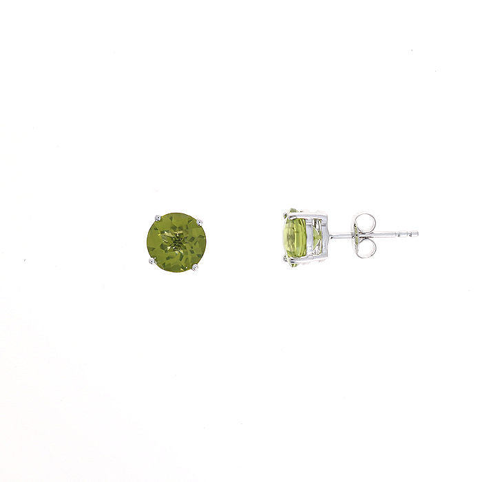 Ladies 14kt White Gold 4.04cts Peridot Earrings