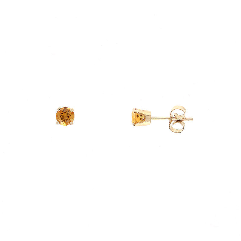 Ladies 14kt Yellow Gold 0.40cts Citrine Stud Earrings