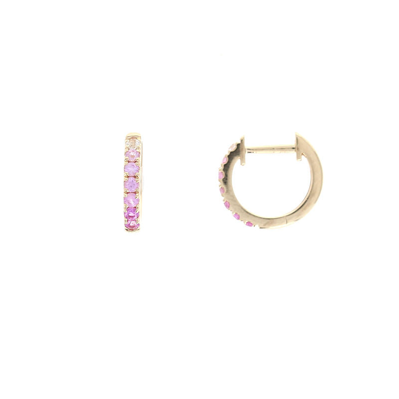 Ladies 14kYellow Gold 0.32cts Pink Sapphire Earrings