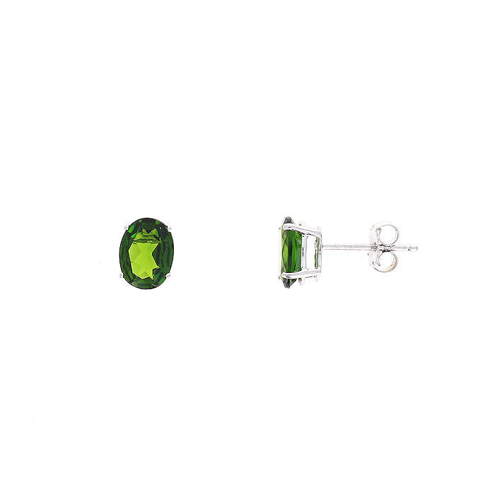 Ladies 14kt White Gold 2.60cts Chrome Diopside Sud Earrings
