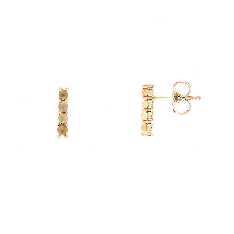 Ladies 14kt Yellow Gold Opal Earrings