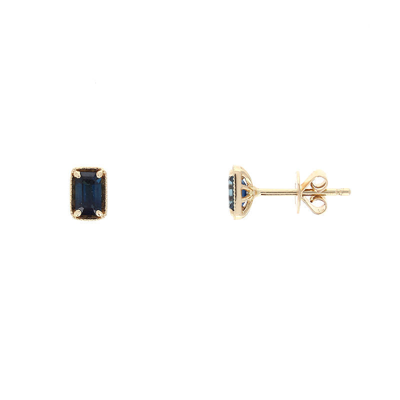 Ladies 14kt Yellow Gold 0.80cts Sapphire Earrings
