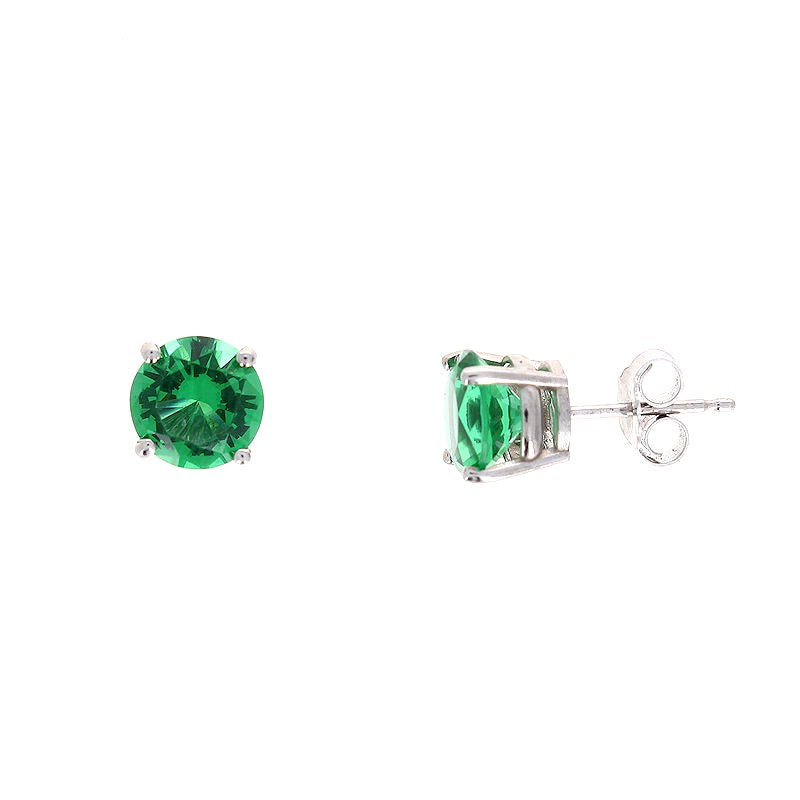 Ladies 14kt White Gold 2.50cts Helenite Stud Earrings