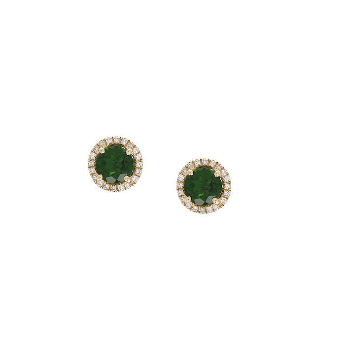 Ladies 14kt Yellow Gold 2.00ct Russalite and 0.16cts Diamond Earrings